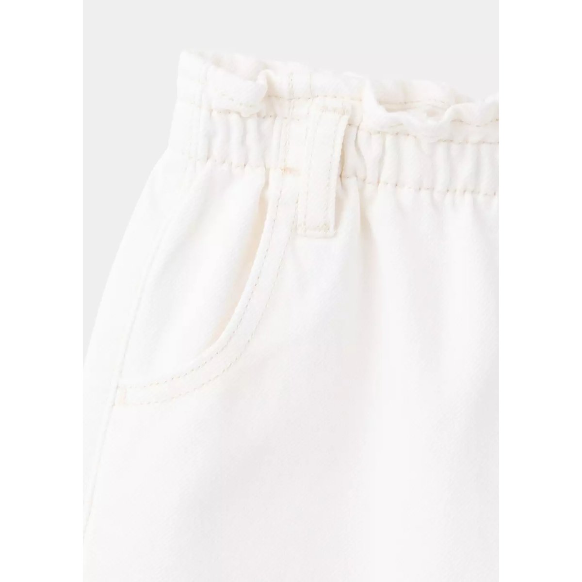 Jean wideleg taille élastique blanc cassé, MANGO KIDS