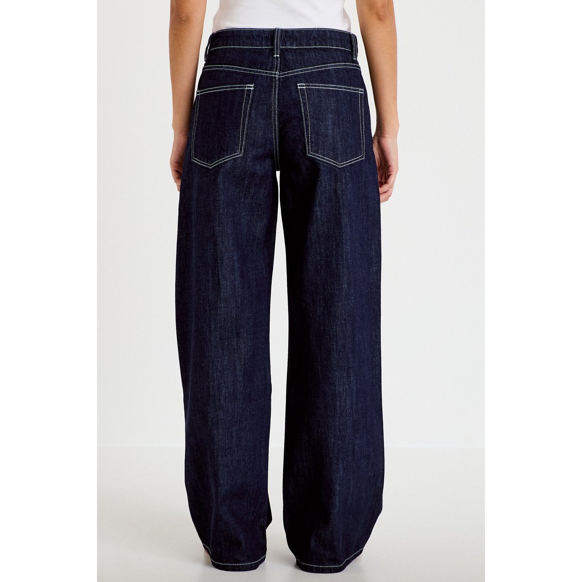 Jean wide leg taille basse denim brut, CACHE CACHE