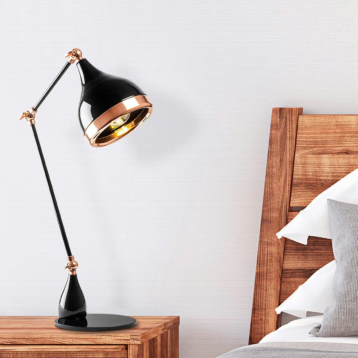 Lampe articulée design noir & cuivre, style moderne chic SILE noir, PIER IMPORT