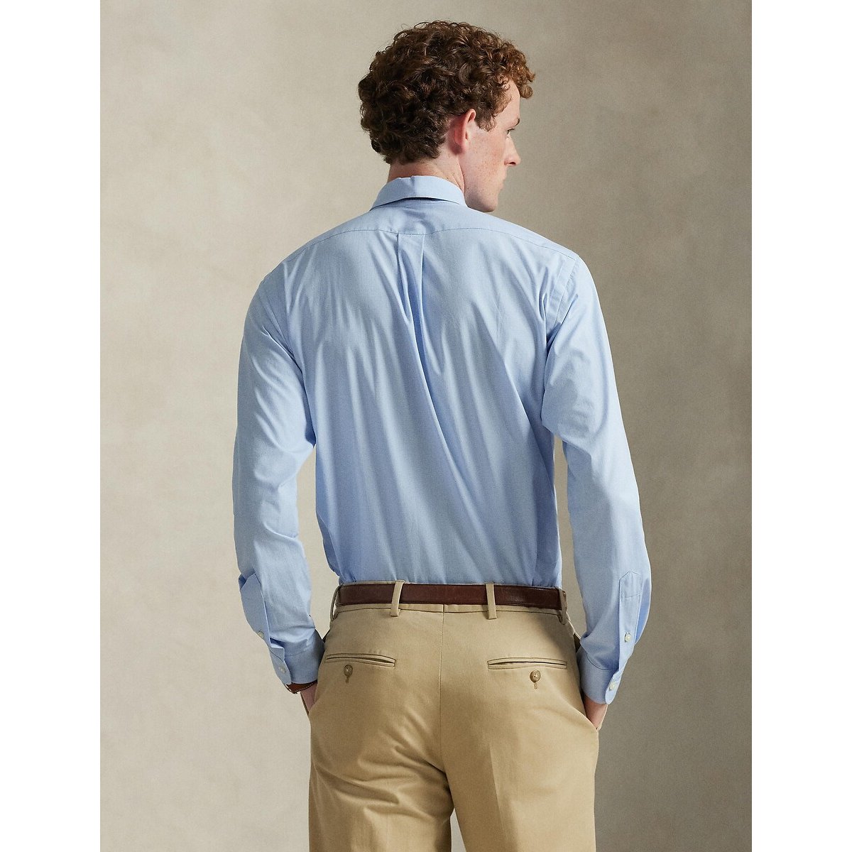 Chemise Custom Fit en popeline stretch bleu/blanc, POLO RALPH LAUREN