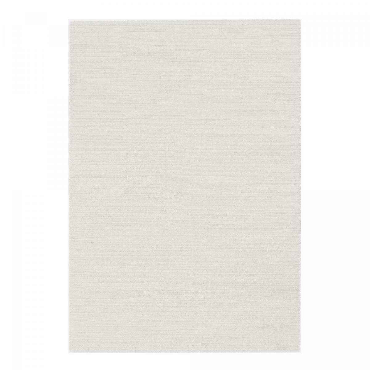 Tapis salon et chambre tissé motif faux uni GLACIA 1 écru, UN AMOUR DE TAPIS