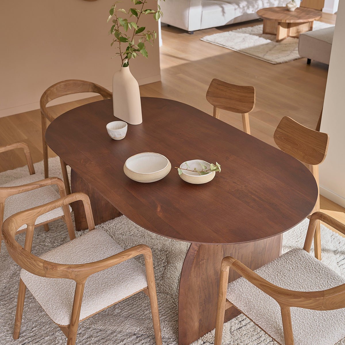 Table en bois de manguier 8 pers. OCTAVIE marron, BERAH GETAH
