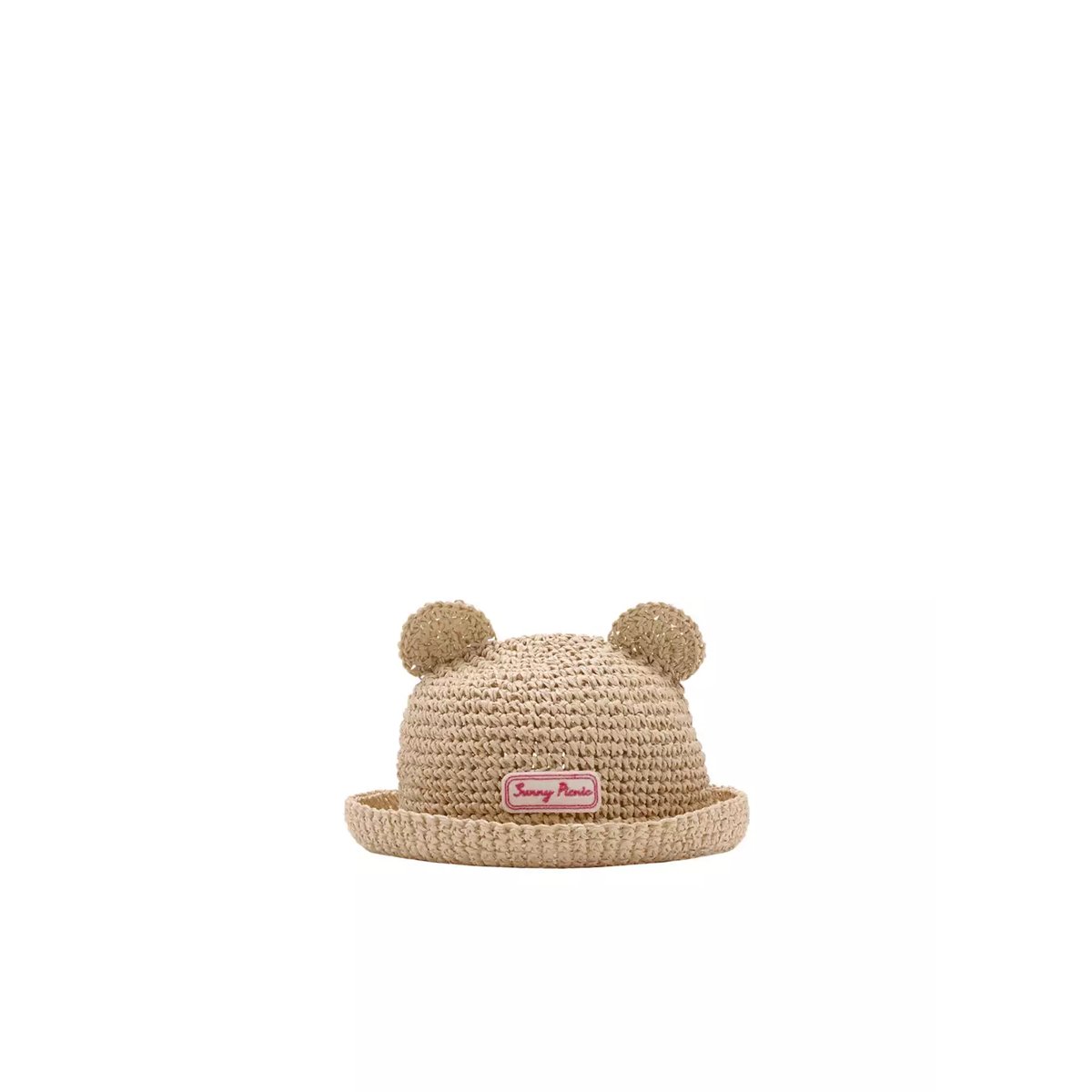 Chapeau oreilles fibres naturelles sable, MANGO BABY
