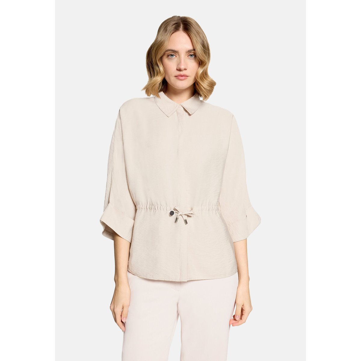 Veste façon blouse à cordon coulissant sous tunnel gris, BETTY BARCLAY