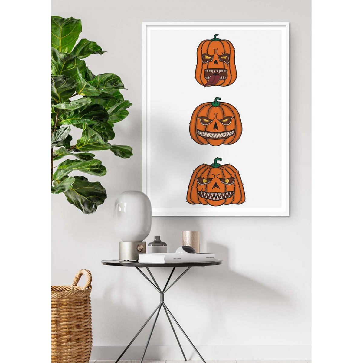 Affiche Citrouilles blanc, L'AFFICHERIE