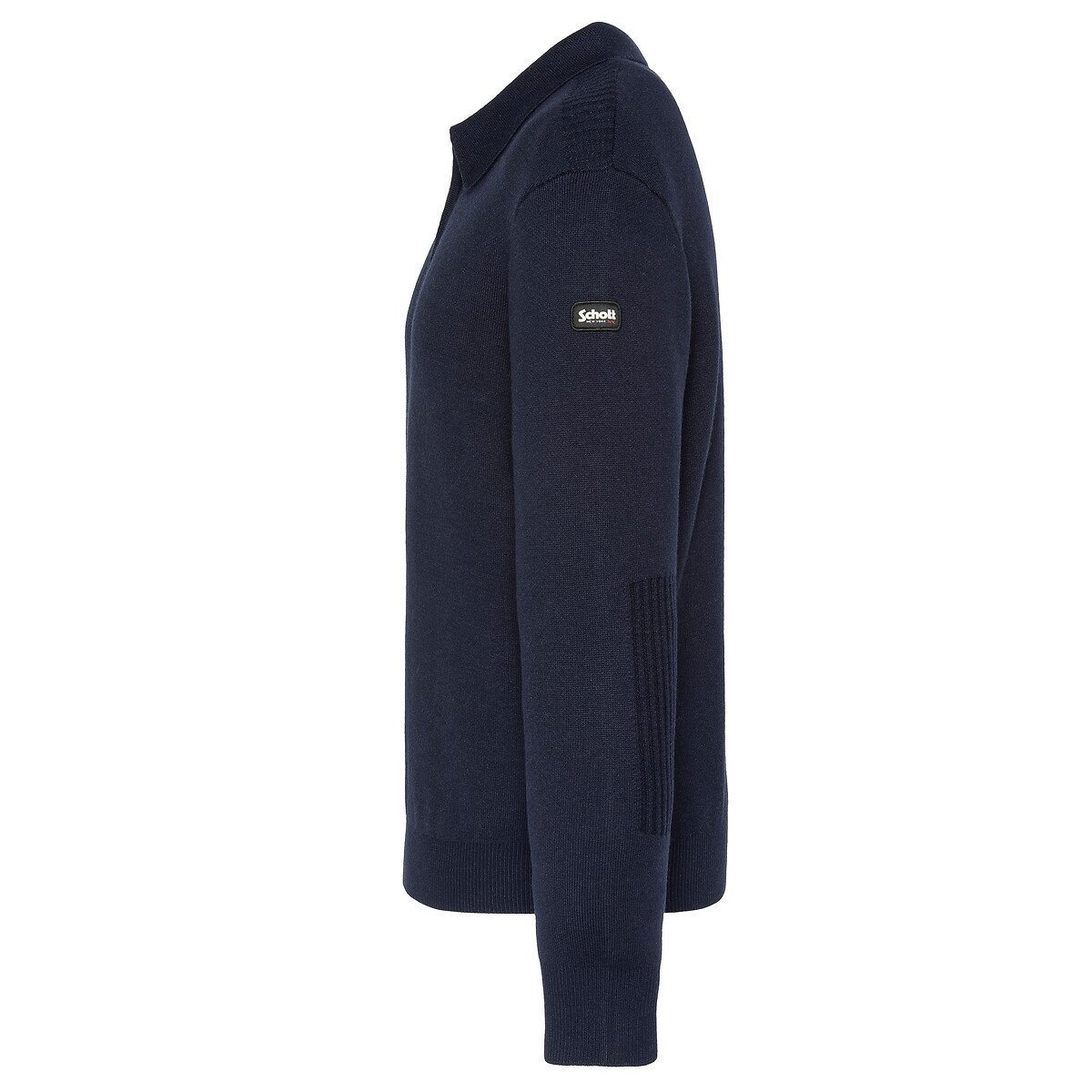Pull colo polo zippé PLDAMON2 marine, SCHOTT