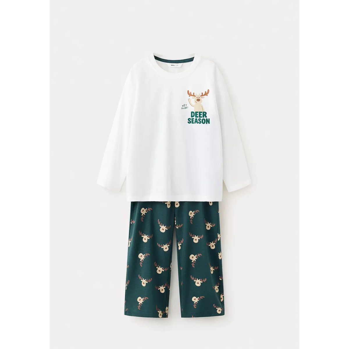Pyjama coton imprimé vert foncé, MANGO BABY