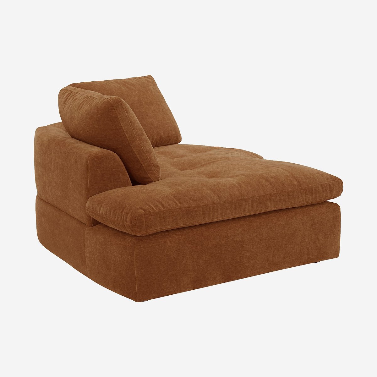 Méridienne d'angle gauche incurvée en tissu AMERIA marron, HABITAT