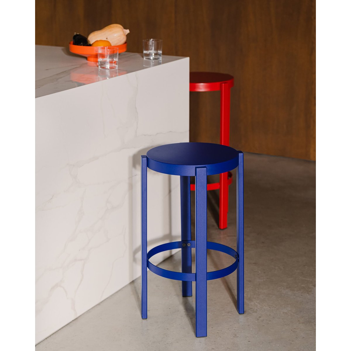 Tabouret de bar en acier robuste DOON rose pétale, NOO.MA