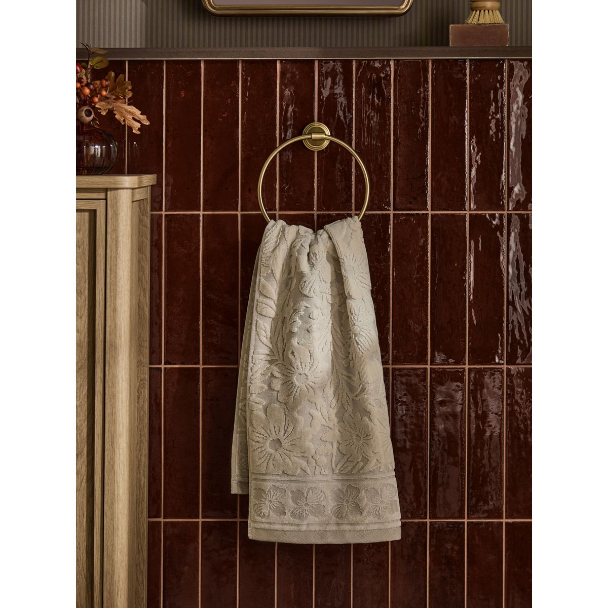 Serviette à fleurs style champêtre naturel, NEXT