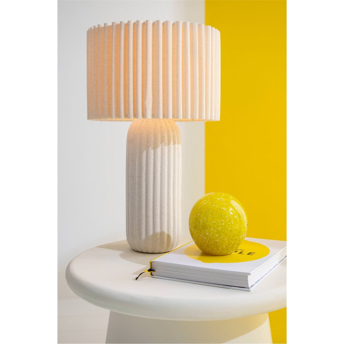 Lampe de table en poterie blanc cassé, RECOLLECTION
