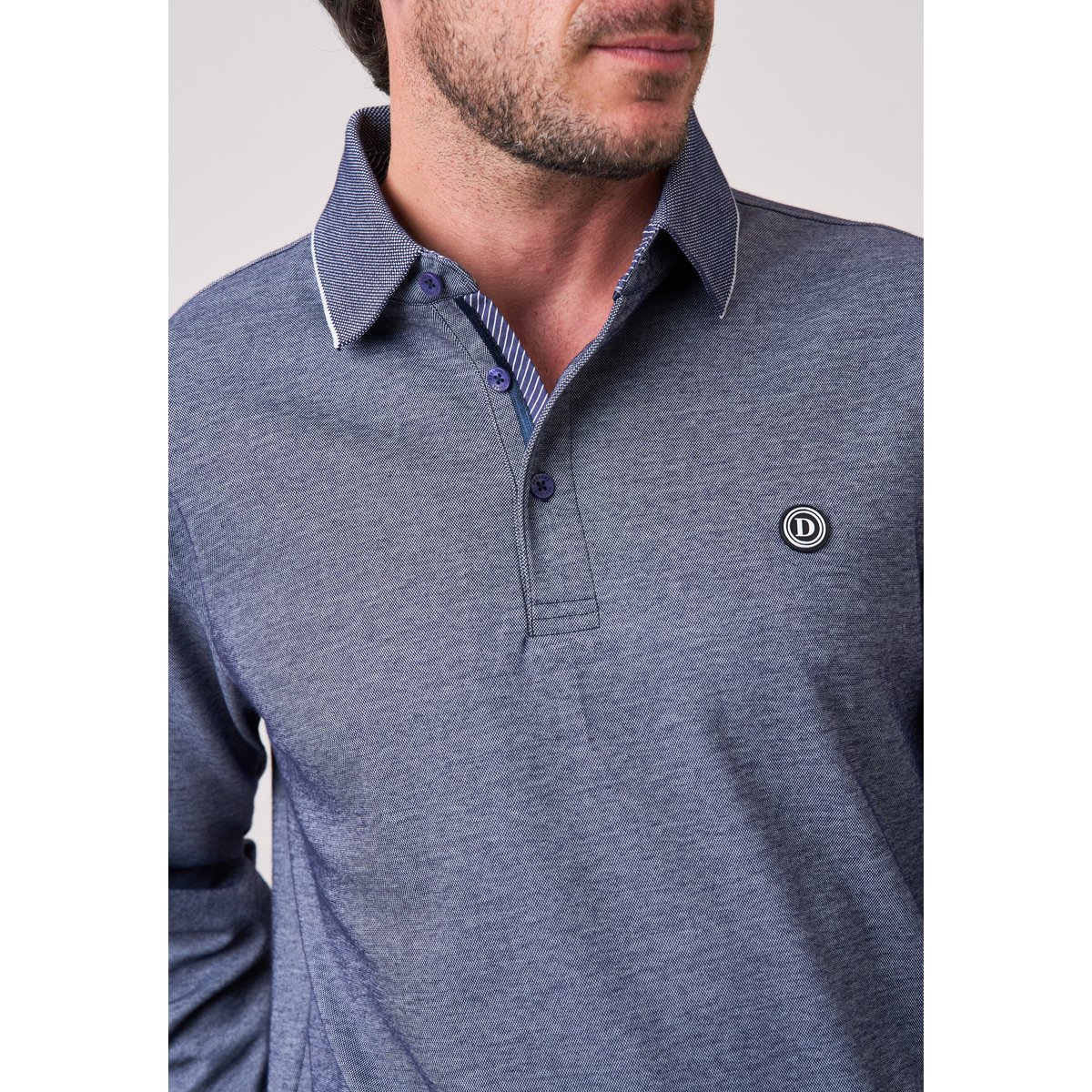 Polo regular homme avec col contrasté VELVORI navy, DEELUXE