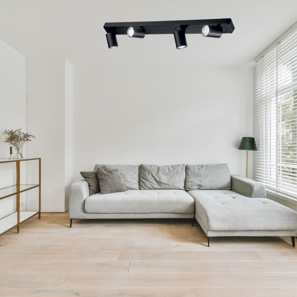 Plafonnier RUDY noir, IDEAL LUX