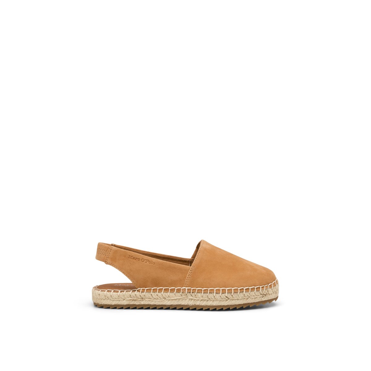 Espadrilles slingback en cuir de chèvre suédé marron fonce, MARC O'POLO