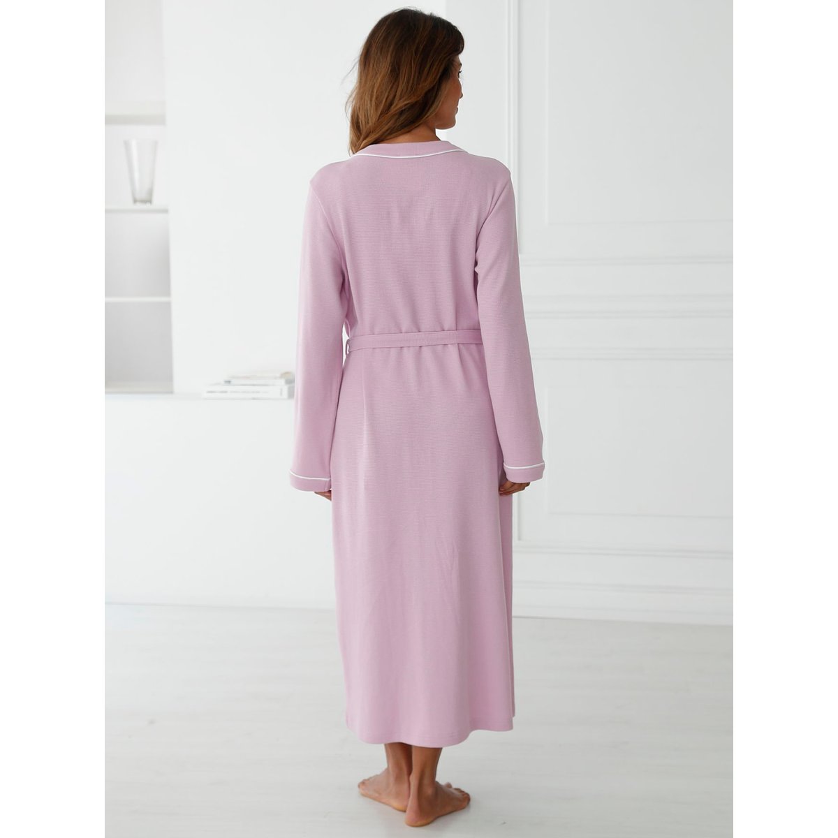 Peignoir maille nid d'abeille lilas, DAXON
