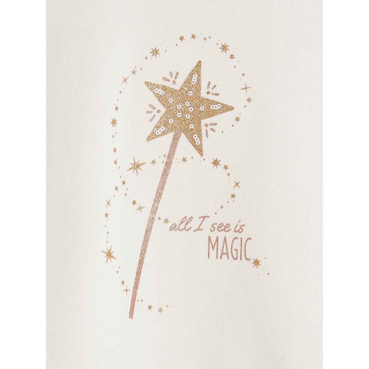 Coffret de Noël "baguette magique" sweat + baguette écru, VERTBAUDET