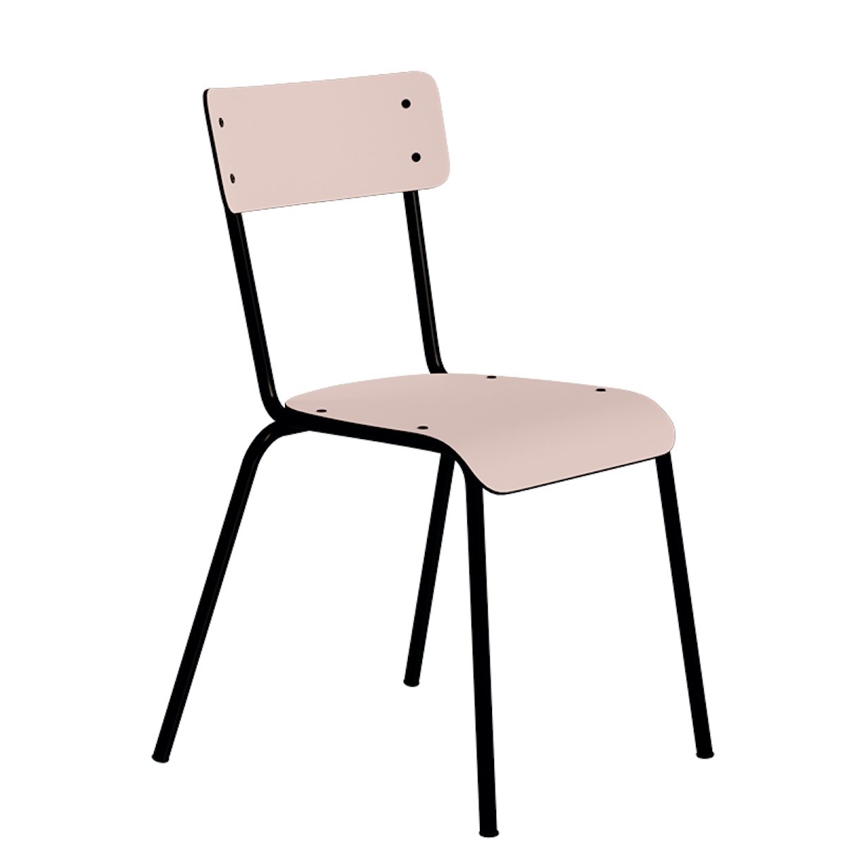 Chaise de salle à manger style vintage SUZIE rose poudré, LES GAMBETTES