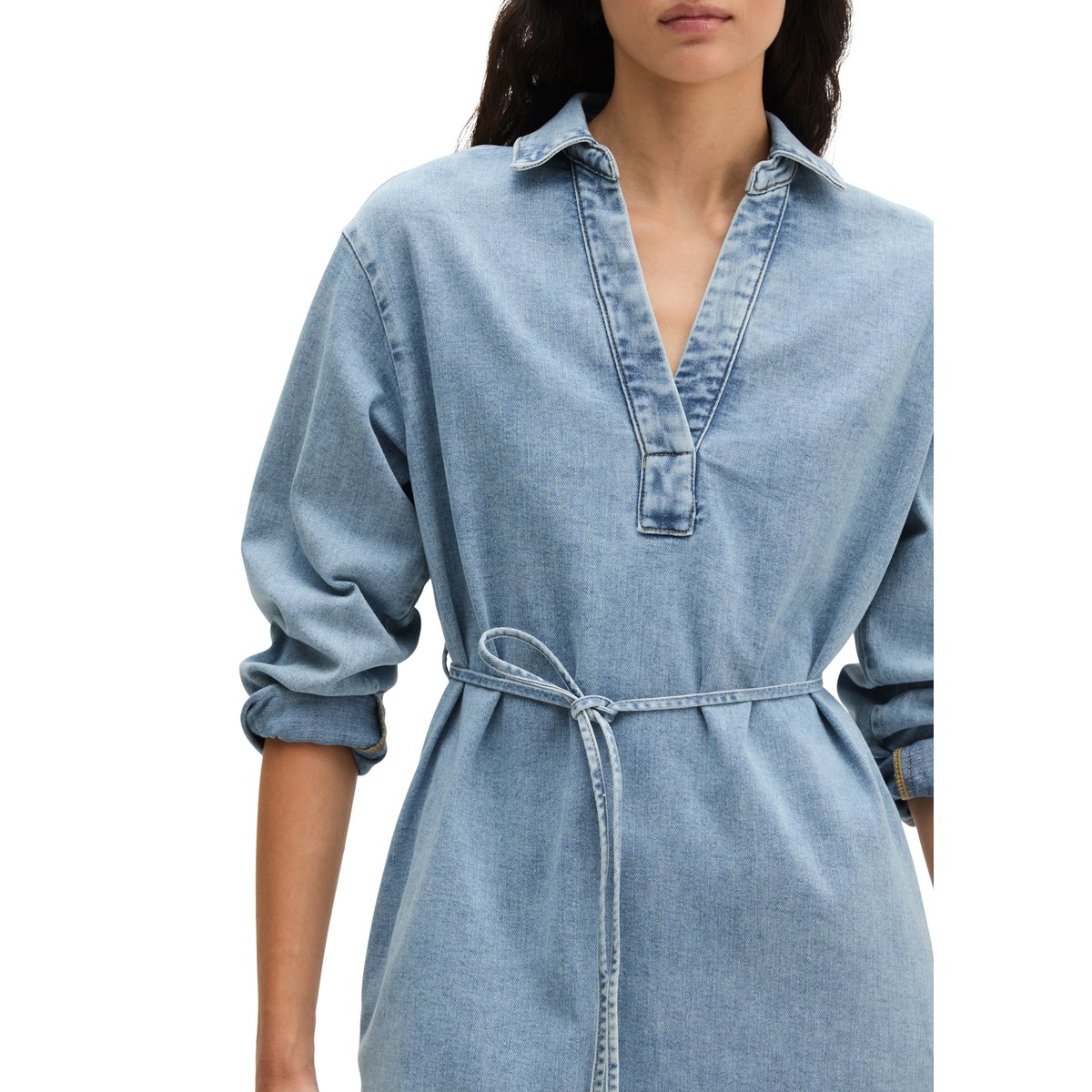 Robe en jean relaxed en denim Cashmere Touch bleu moyen, MARC O'POLO