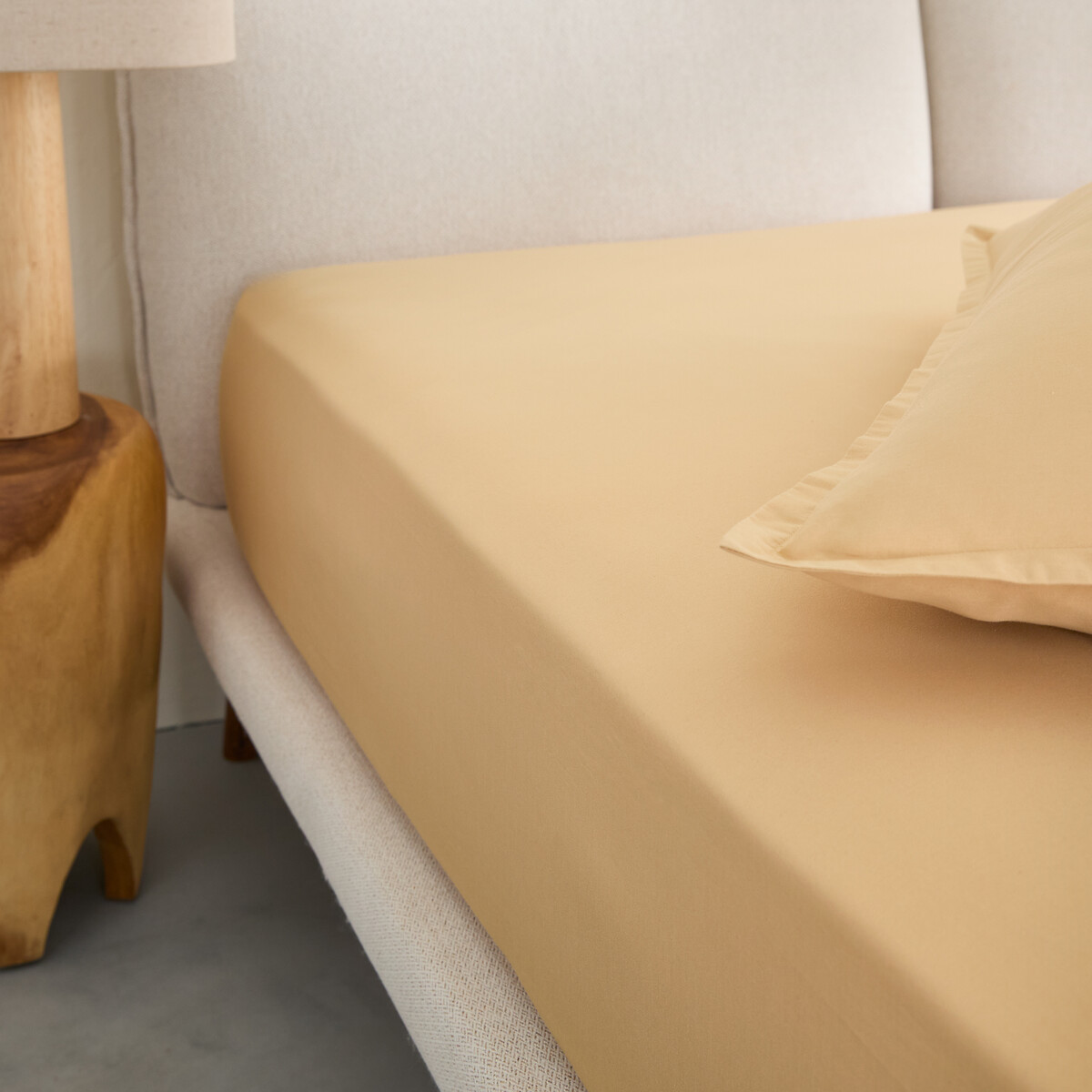 Drap-housse satin de coton lavé 200 fils, bonnet 30 cm, SARIA dulce, AM.PM