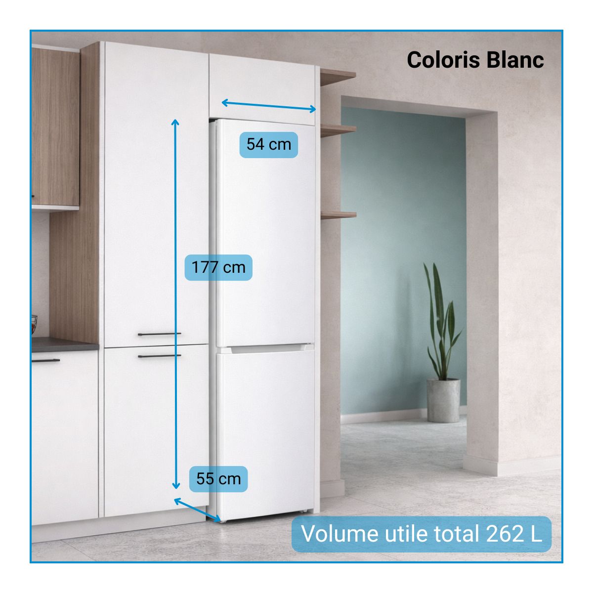 Réfrigérateur combiné INKS8261W4E blanc, INDESIT