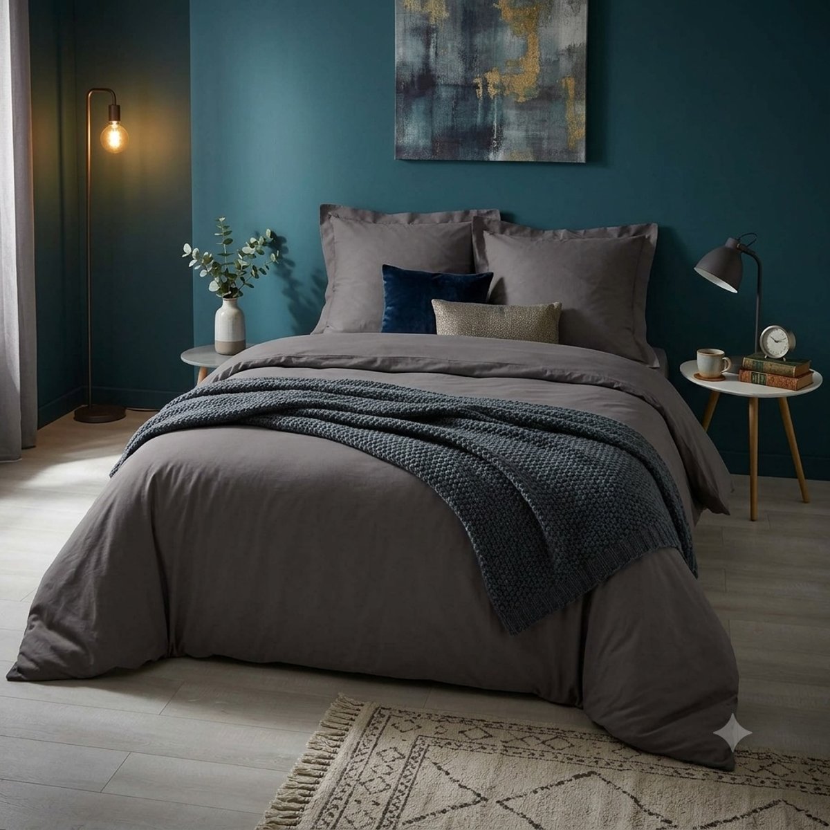Housse de couette Percale 240 x 260 cm Percalines Anthracite anthracite, EDEN