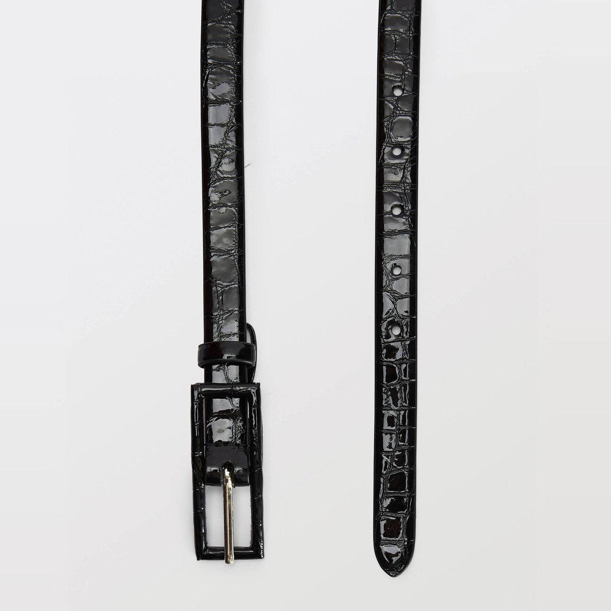Ceinture en cuir noir, MONOPRIX