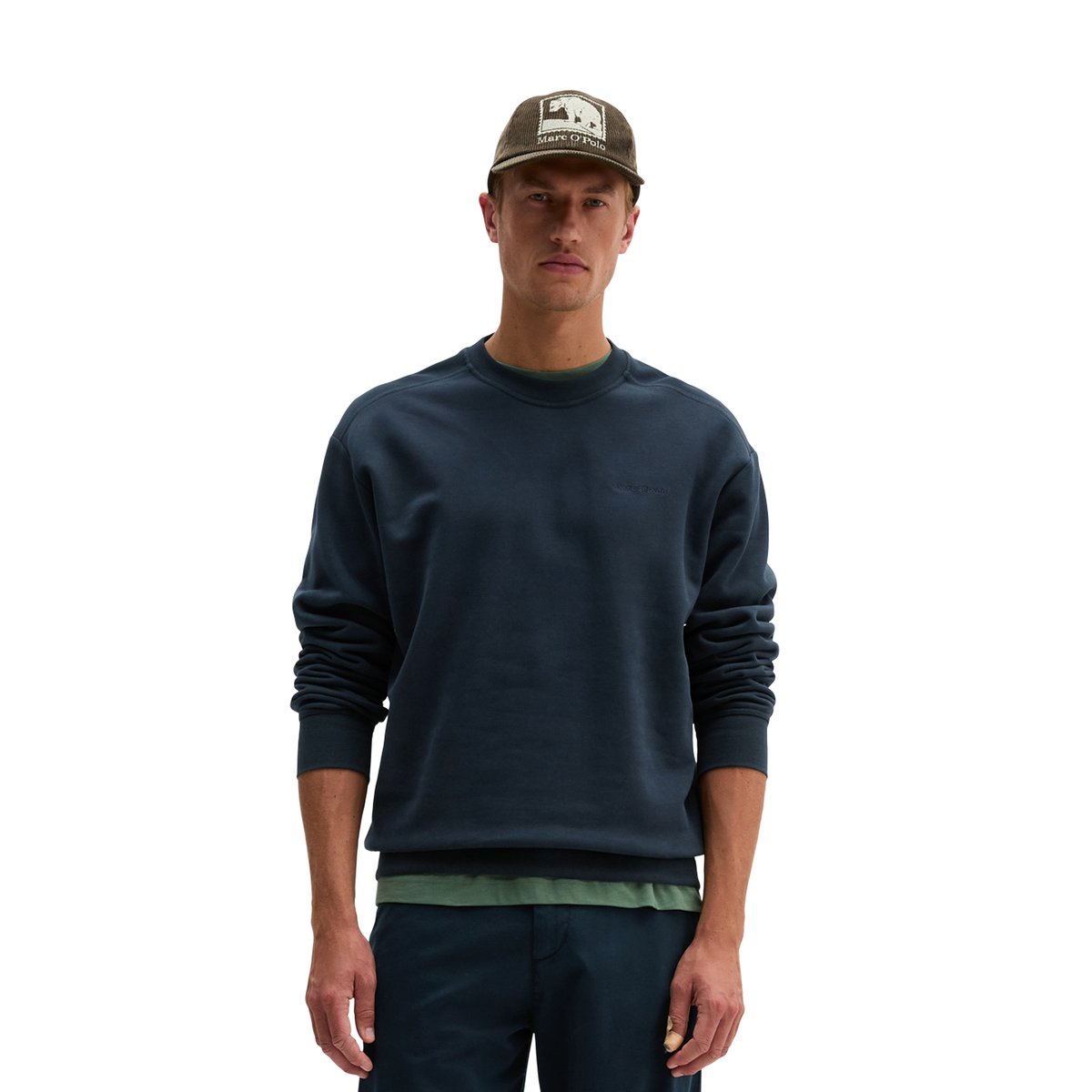 Sweat-shirt ample en coton bio doux bleu foncé, MARC O'POLO