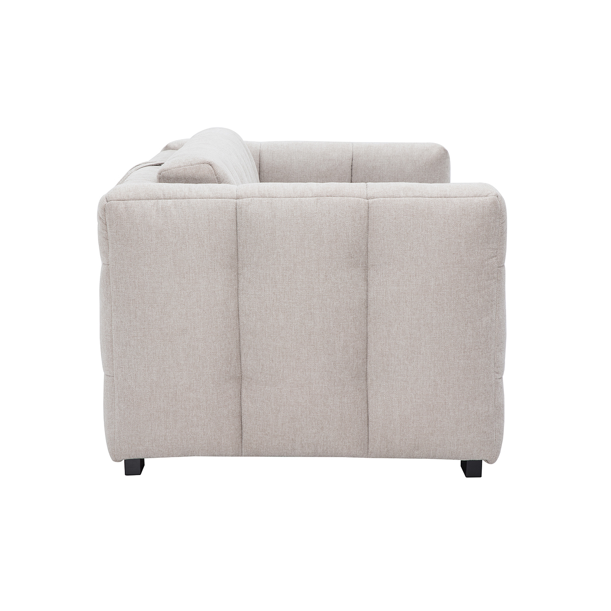 Canapé convertible design 3 places en tissu effet velours texturé beige CORTO beige, MILIBOO