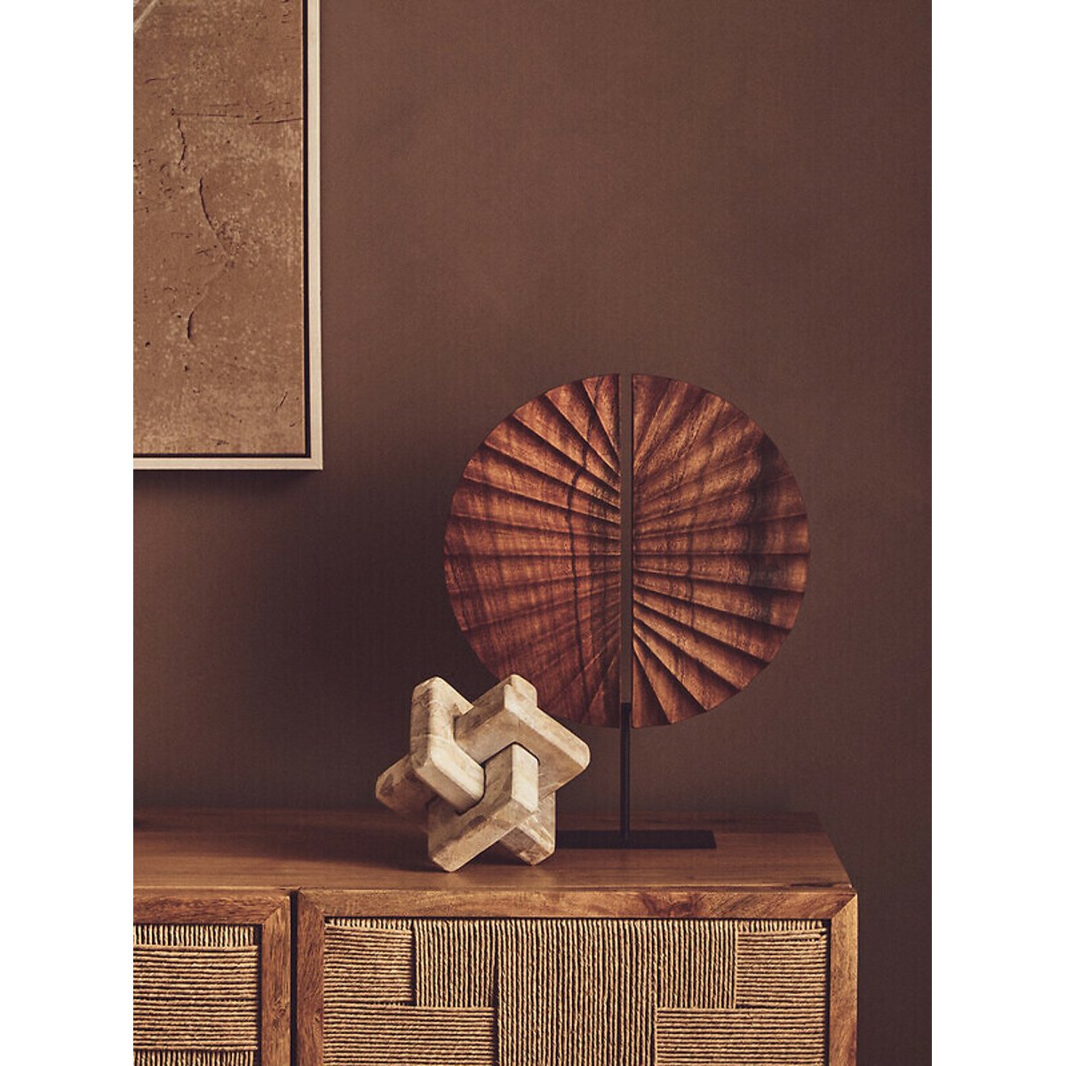 Decor Marble Knot Sculpture in White white, FIFTY FIVE SOUTH