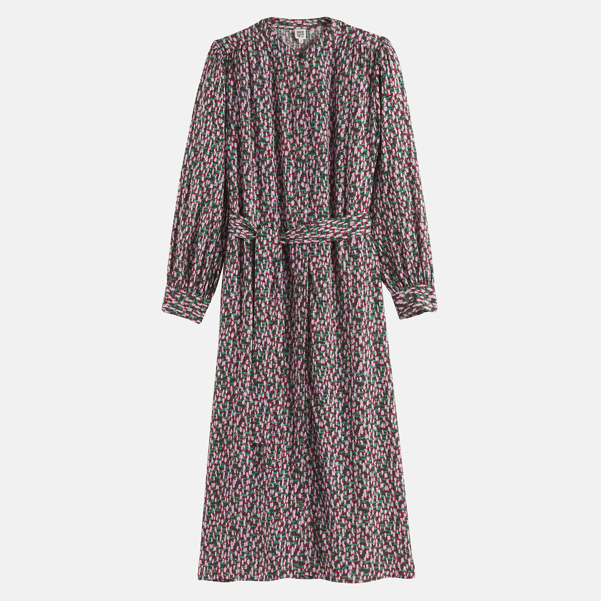 Robe chemise midi imprimée manches longues imprimé fond marine, LA REDOUTE COLLECTIONS