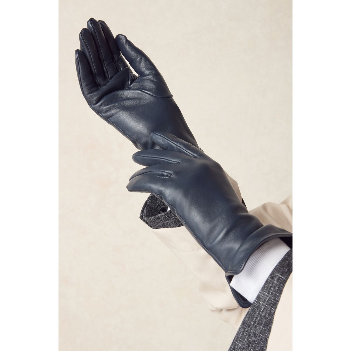 Gants en cuir bleu marine, NEXT