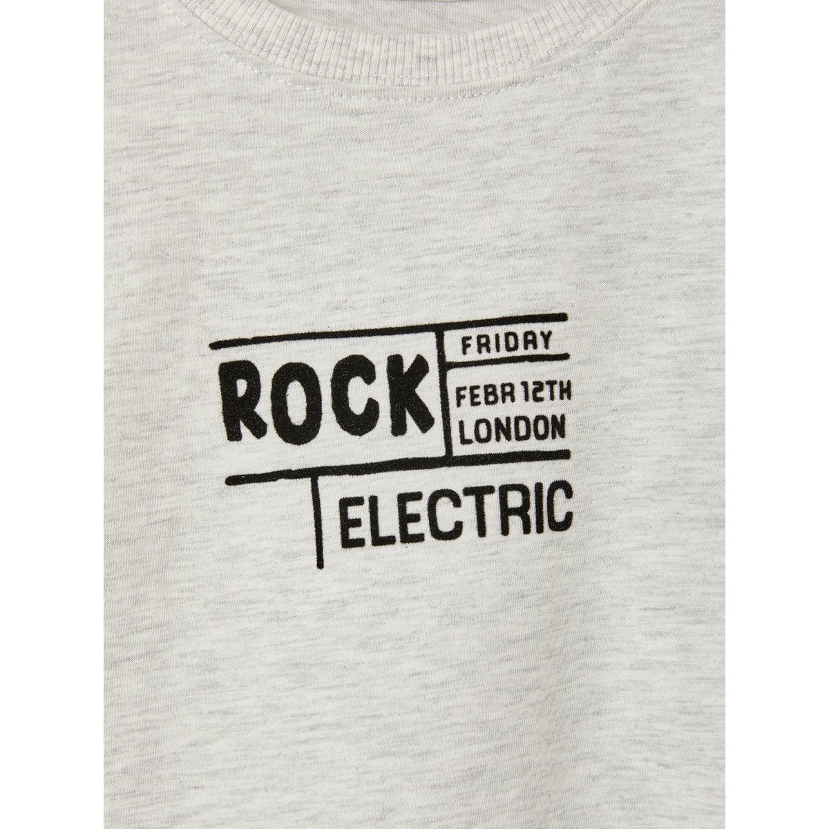 T-shirt manches longues blanc chiné, VERTBAUDET