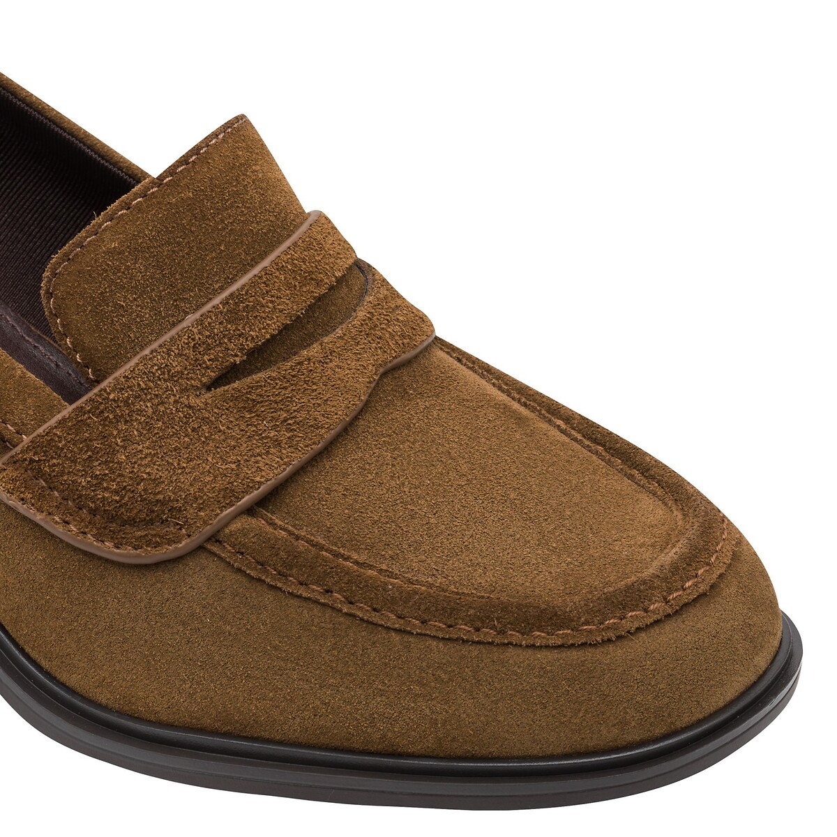 Mocassins à talons en cuir suédé cognac, TAMARIS