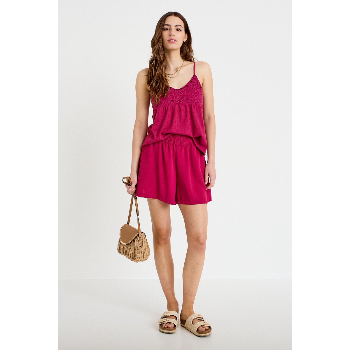 Short fluide regular rouge, CACHE CACHE