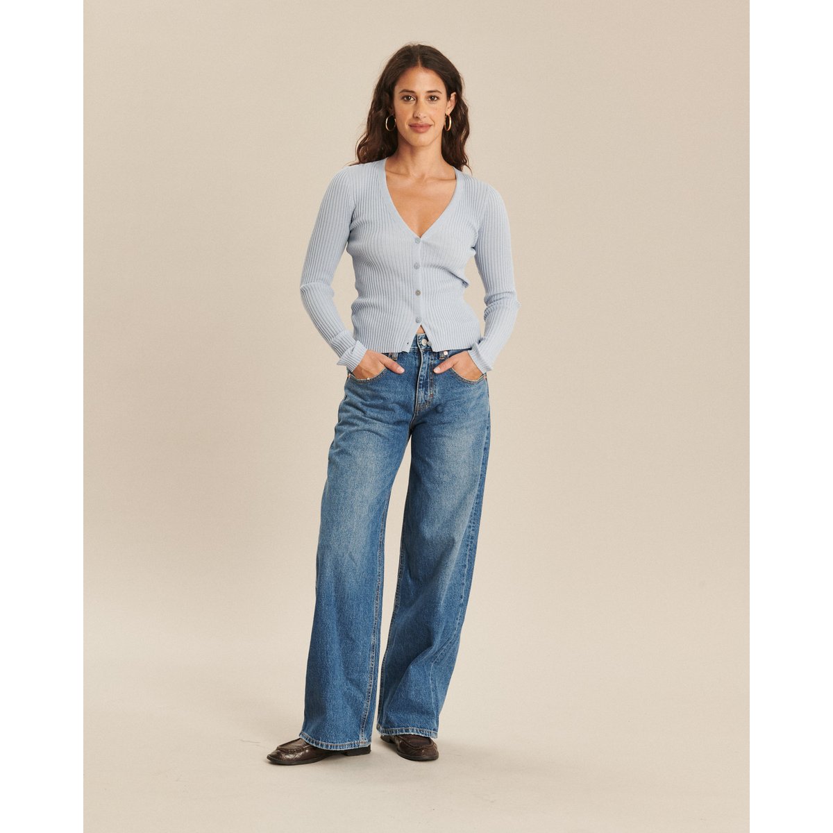 JEANS LARGE TAILLE MOYENNE DENIM AUTHENTIQUE in 32, LABDIP