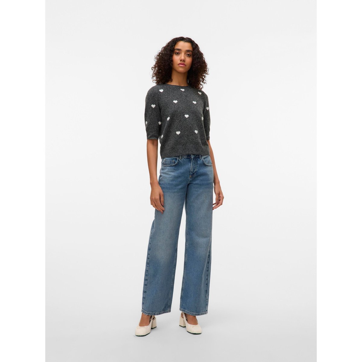 Pull En Maille dark grey melange 1, VERO MODA