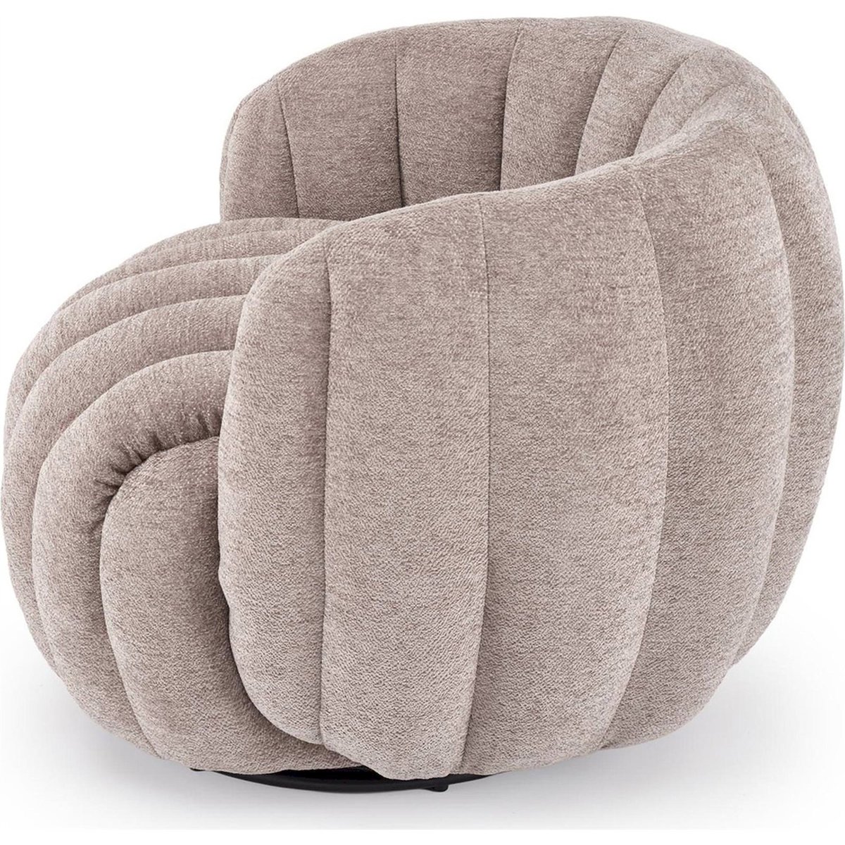 Fauteuil pivotant collection FRASER en chenille beige, RECOLLECTION
