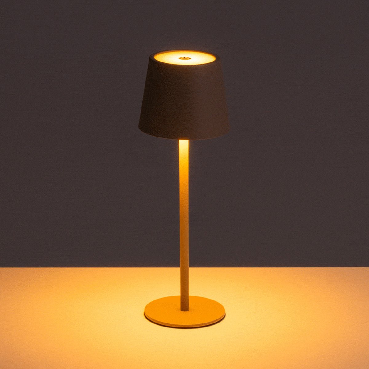 Lampe à poser en métal beige LED sans fil 9x9x27cm beige, WADIGA