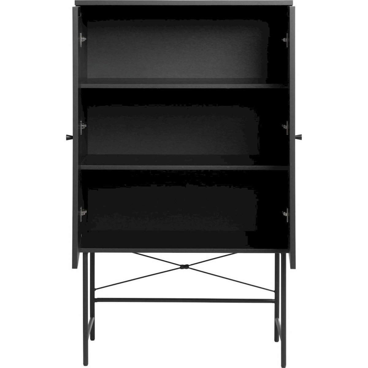 Buffet haut cannage MOGEST 2 portes noir mat, RECOLLECTION
