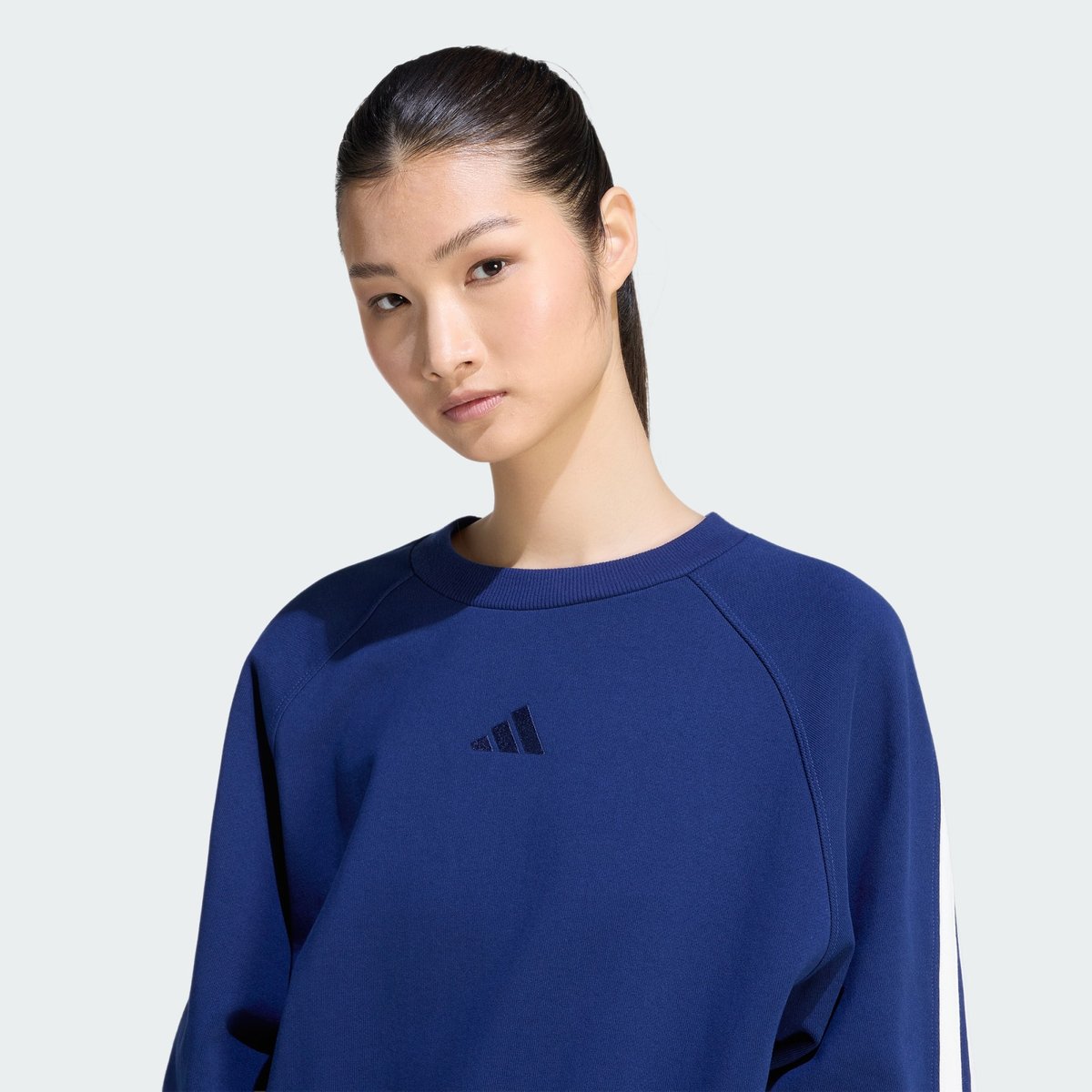 Sweat-Shirt Adidas Kit 3-Stripes Sweat-Shirt Adidas Kit 3-Stripes dark blue / off white, ADIDAS SPORTSWEAR