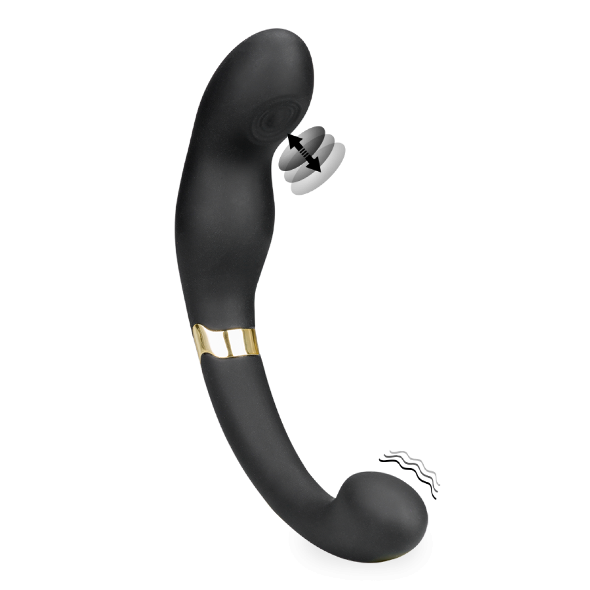 Stimulateur 3-en-1 vagin clitoris et prostate Versa noir, LOVE AND VIBES