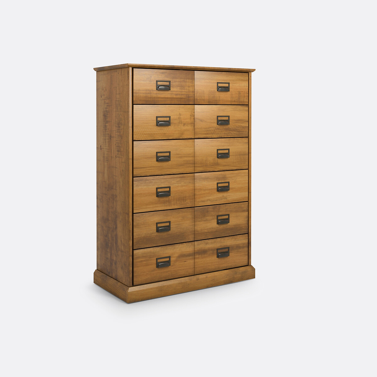 Commode haute, pin massif, 6 tiroirs, Lindley bois foncé, LA REDOUTE INTERIEURS