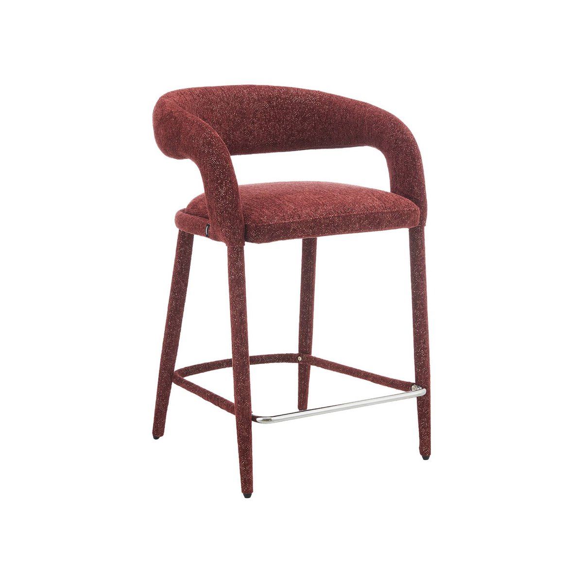 Tabouret de bar contemporain tissu (lot de 2) ALESSIA bordeaux, SWEEEK