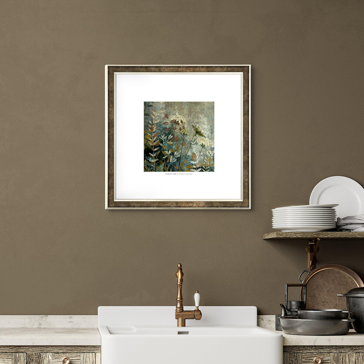 52x52cm Senses of the Mind Framed Print green, ÉDITÉ