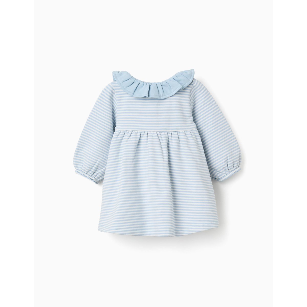 Robe à manches longues en coton peigné à rayures bleu clair, ZIPPY