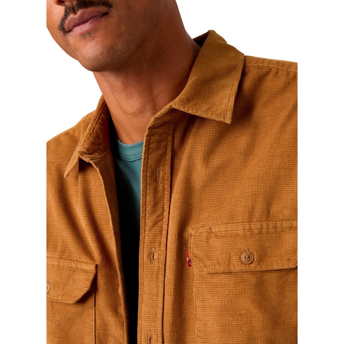 Chemise en coton camel à coupe droite pourvue d'un col à revers beige, LEVI'S