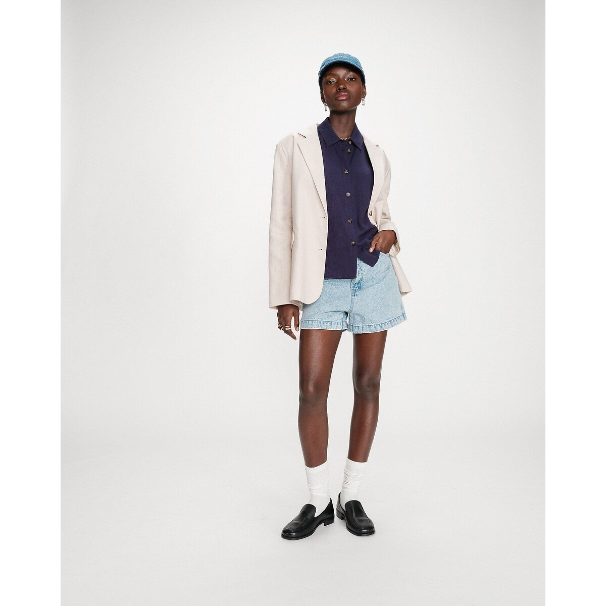 Blazer coupe droite VELIZE beige, GRACE & MILA