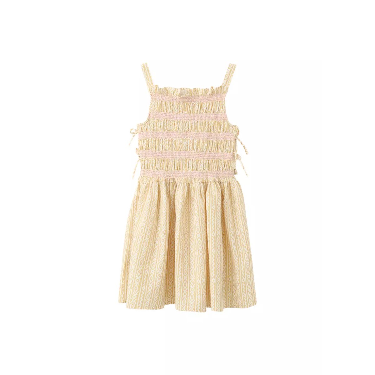 Robe imprimée avec liens sur les côtés écru, MANGO KIDS