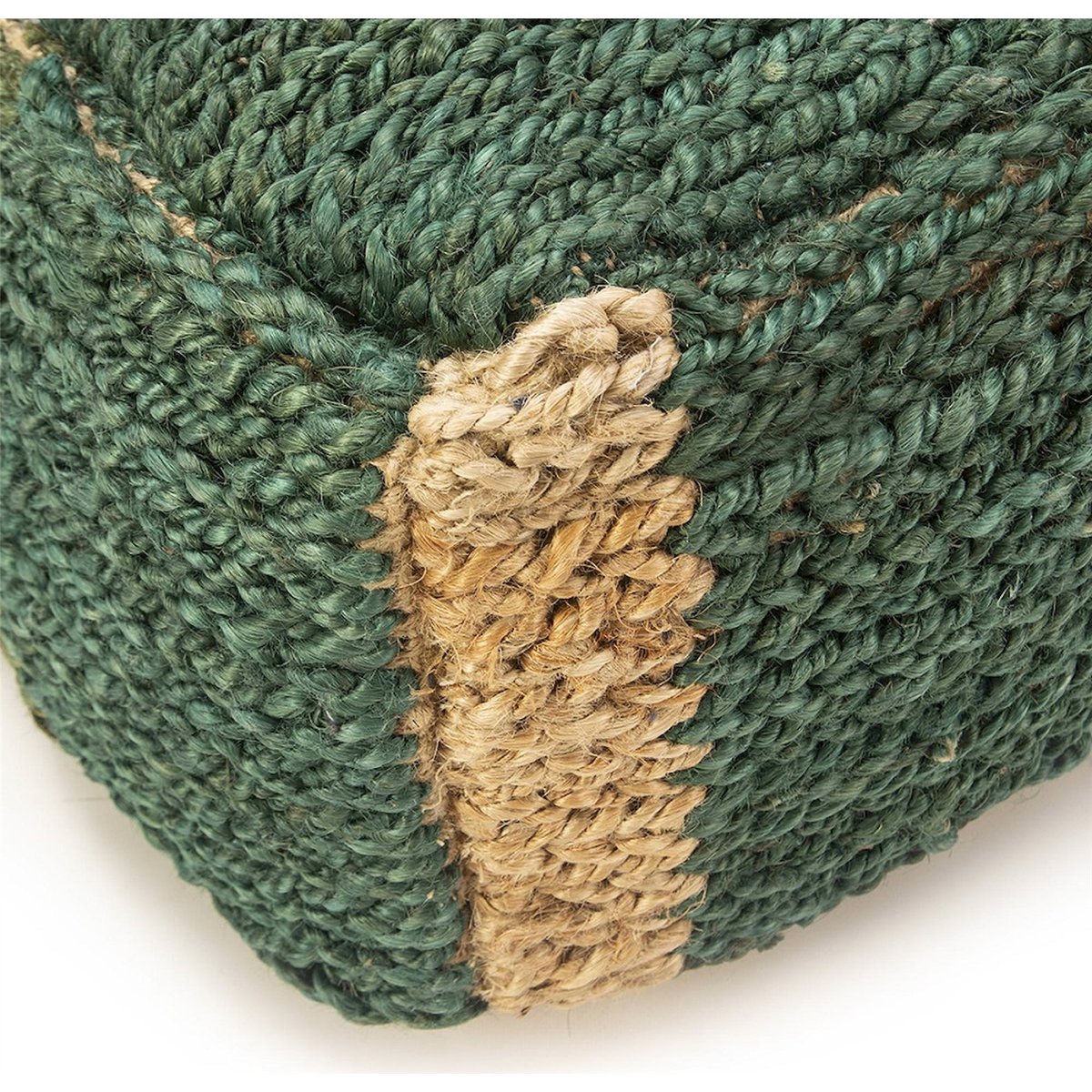 Pouf rectangulaire tissé fait main multicolore, RECOLLECTION