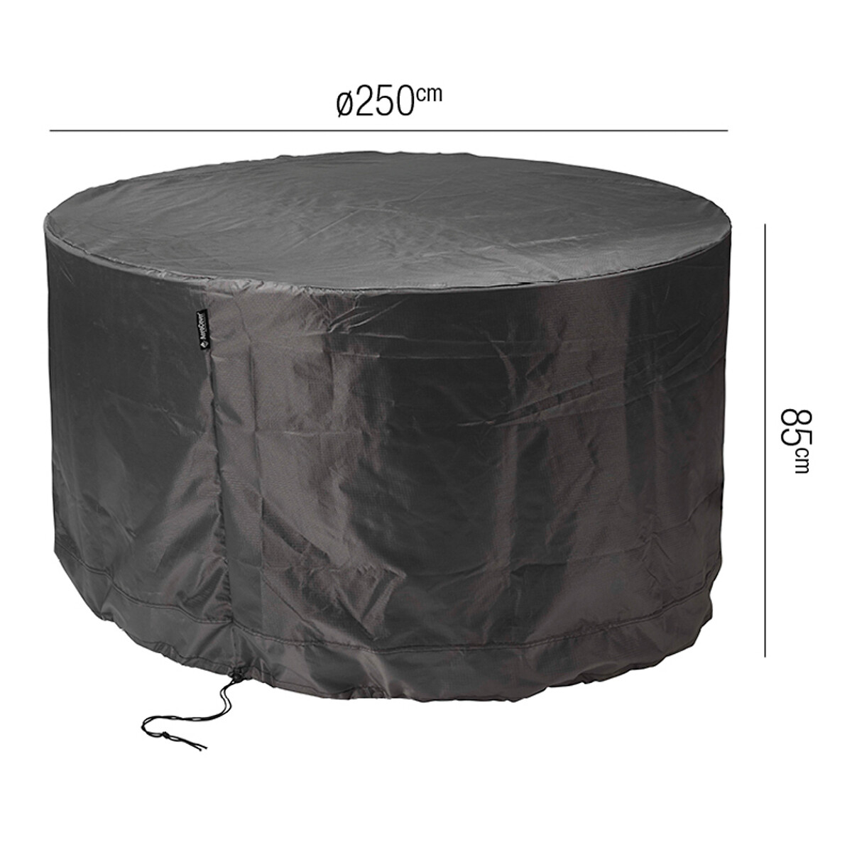 Round Garden Set Cover 250x85cm grey, AEROCOVER